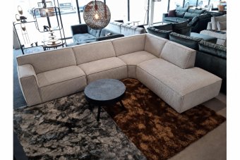 Hoekbank Leeuwarden in ribstof – materiaalimpressie