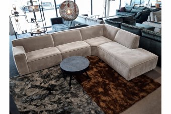 Hoekbank Leeuwarden in velvetstof – materiaalimpressie