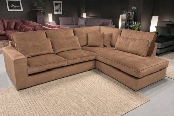Hoekbank Leusden in bruin – kleurimpressie