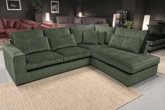 Hoekbank Leusden in groen – kleurimpressie
