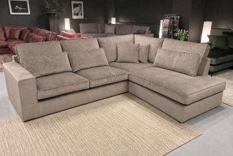 Hoekbank Leusden in taupe – kleurimpressie