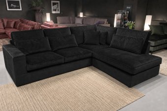 Hoekbank Leusden in zwart – kleurimpressie