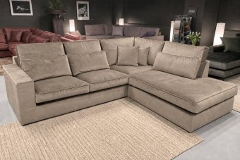 Hoekbank Leusden Express in taupe – kleurimpressie