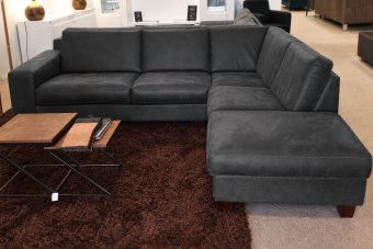 Hoekbank Maassluis in antraciet – kleurimpressie
