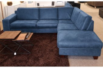 Hoekbank Maassluis in blauw – kleurimpressie