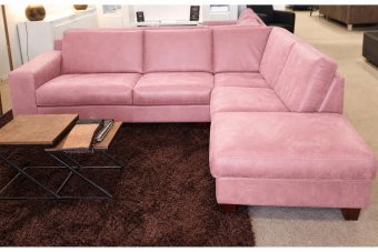 Hoekbank Maassluis in roze – kleurimpressie