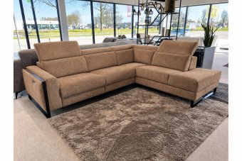 Hoekbank Meppel in bruin – kleurimpressie