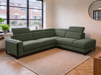 Hoekbank Meppel in groen – kleurimpressie