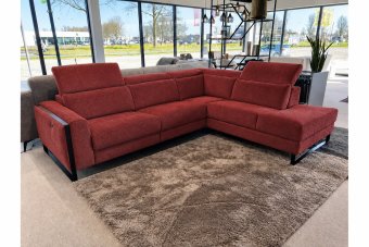 Hoekbank Meppel in rood – kleurimpressie