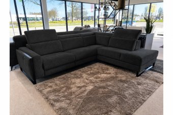 Hoekbank Meppel in zwart – kleurimpressie