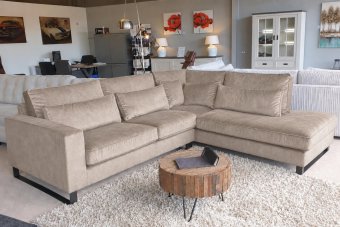 Hoekbank Naarden in taupe – kleurimpressie