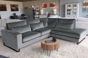 Hoekbank Naarden in velvetstof – materiaalimpressie