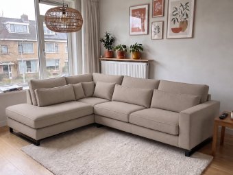 Hoekbank Naarden-Express in taupe – kleurimpressie