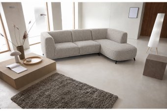 Hoekbank Niehove in ribstof – materiaalimpressie