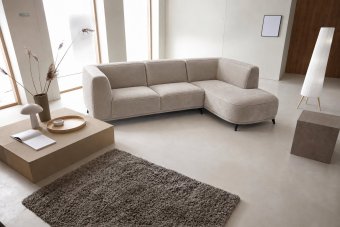 Hoekbank Niehove in velvetstof – materiaalimpressie