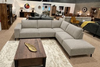 Hoekbank Nieuwegein  in ribstof – materiaalimpressie