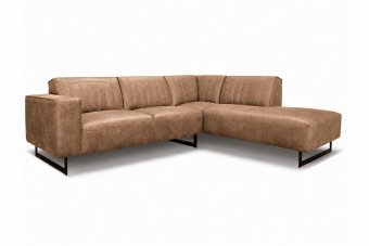 Hoekbank Scherpenisse in bruin – kleurimpressie