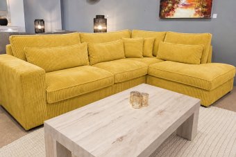 Hoekbank Terheijden in geel – kleurimpressie