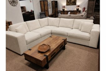 Hoekbankstel Berlicum in creme – kleurimpressie