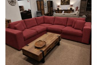 Hoekbankstel Berlicum in rood – kleurimpressie
