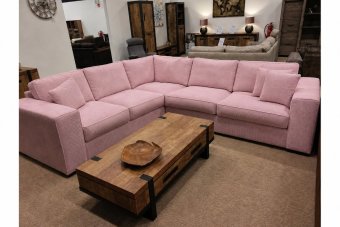 Hoekbankstel Berlicum in roze – kleurimpressie