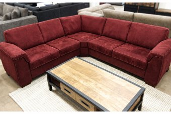 Hoekbankstel Elsen in rood – kleurimpressie