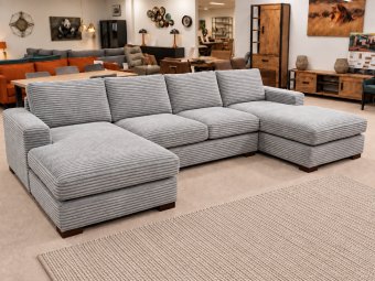 Taupe bank Hoorn · Longchair + 2 Zits + Longchair 324cm – A-meubel