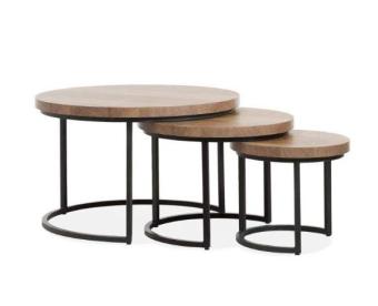 Houten Salontafel Set van 3 - MAGAZIJN OPRUIMING - Noir