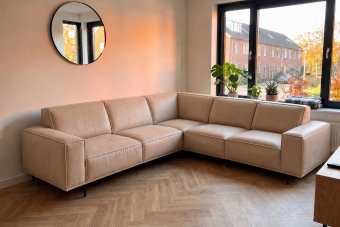 Huizen 2 Zits + Hoek + 2 Zits in leer – materiaalimpressie