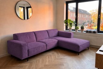 Huizen 2 Zits + Longchair in paars – kleurimpressie