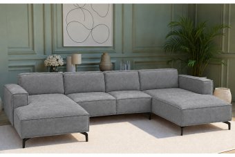 Huizen Longchair + 2 Zits + Longchair in grijs – kleurimpressie