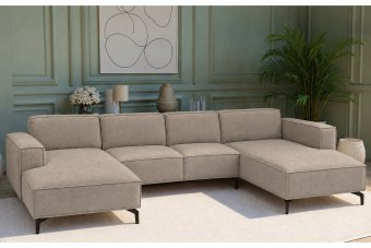 Huizen Longchair + 2 Zits + Longchair in taupe – kleurimpressie