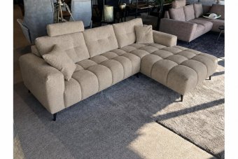 Hulst 2 Zits + Longchair in taupe – kleurimpressie