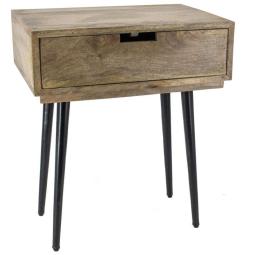 OUTLET EINDHOVEN! - Nachtkastje hout met metaal - 3x