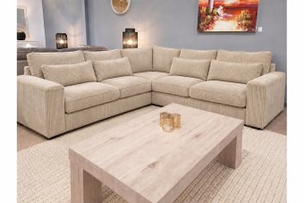 Ijsselstein 2 + Hoek + 2 Zits in beige – kleurimpressie