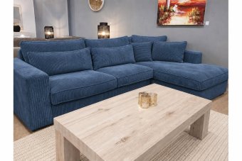 Ijsselstein 2 Zits + Longchair in blauw – kleurimpressie