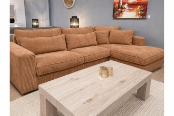 Ijsselstein 2 Zits + Longchair in cognac – kleurimpressie