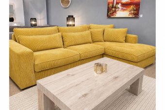 Ijsselstein 2 Zits + Longchair in geel – kleurimpressie