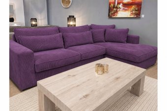 Ijsselstein 2 Zits + Longchair in paars – kleurimpressie