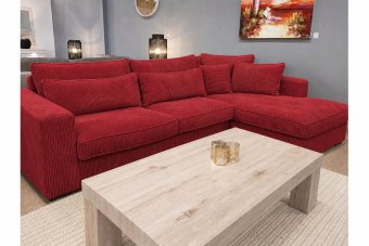 Ijsselstein 2 Zits + Longchair in rood – kleurimpressie