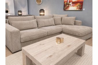 Ijsselstein 2 Zits + Longchair in taupe – kleurimpressie