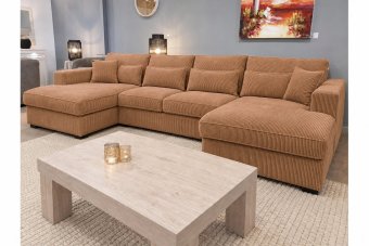 Ijsselstein Longchair + 2 + Longchair in cognac – kleurimpressie