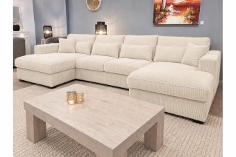 Ijsselstein Longchair + 2 + Longchair in creme – kleurimpressie