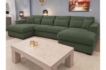 Ijsselstein Longchair + 2 + Longchair in groen – kleurimpressie