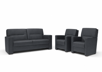 Purmerend Fauteuil - Rug: Laag in antraciet – kleurimpressie