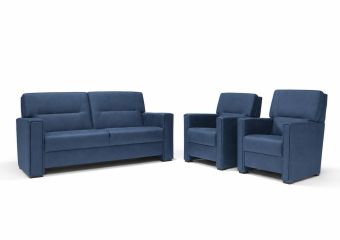 Purmerend Fauteuil - Rug: Laag in blauw – kleurimpressie