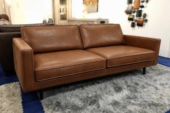 Julianadorp Bankstel in leer – materiaalimpressie
