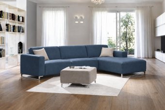 Kerkdriel 2 Zits + Longchair in blauw – kleurimpressie