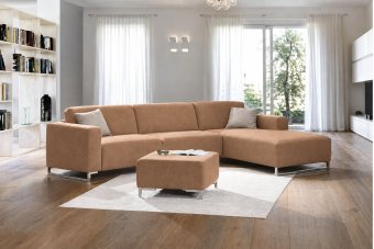 Kerkdriel 2 Zits + Longchair in cognac – kleurimpressie