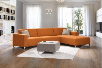 Kerkdriel 2 Zits + Longchair in oranje – kleurimpressie